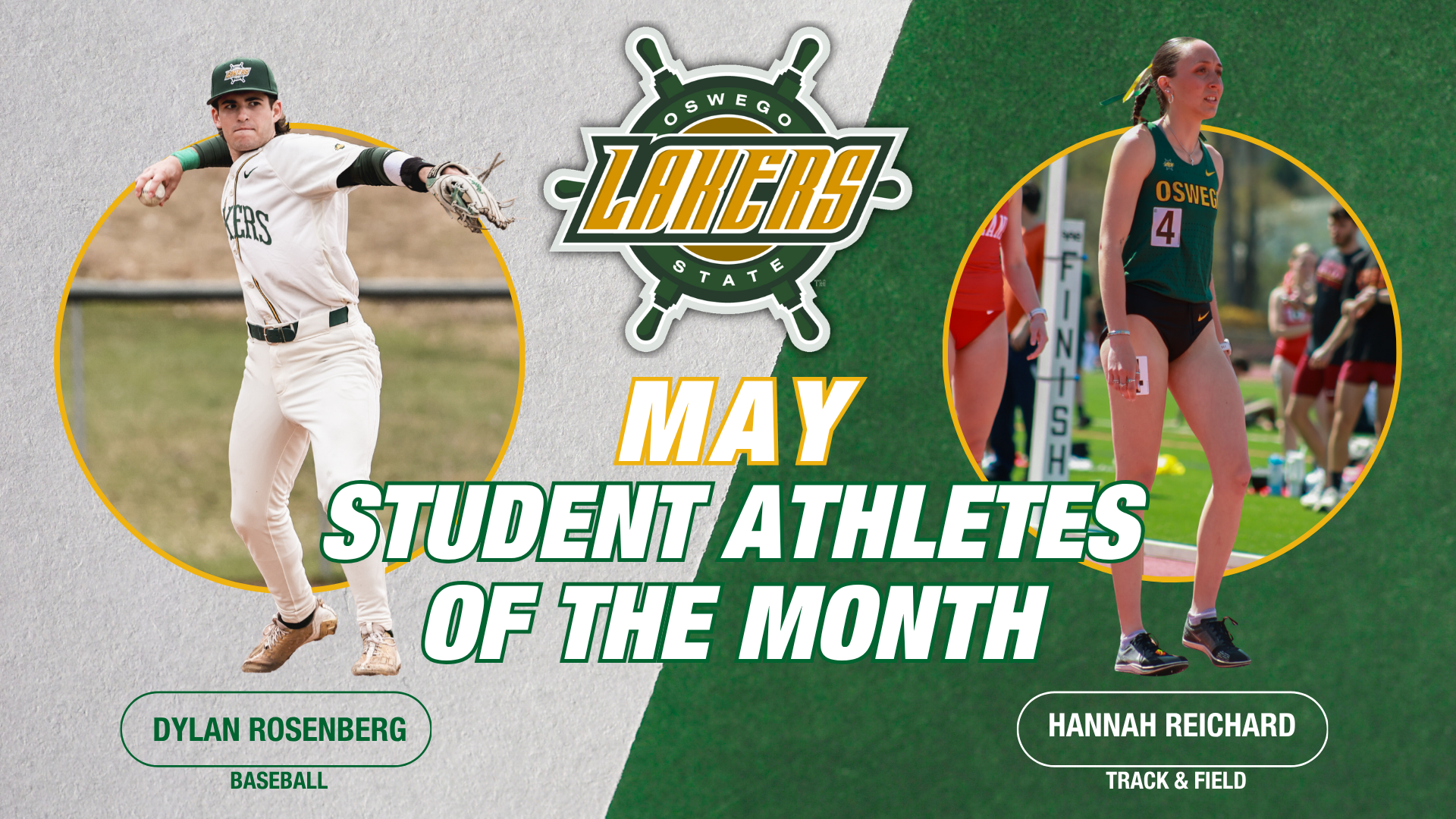 Rosenberg and reichard named student athletes of the month