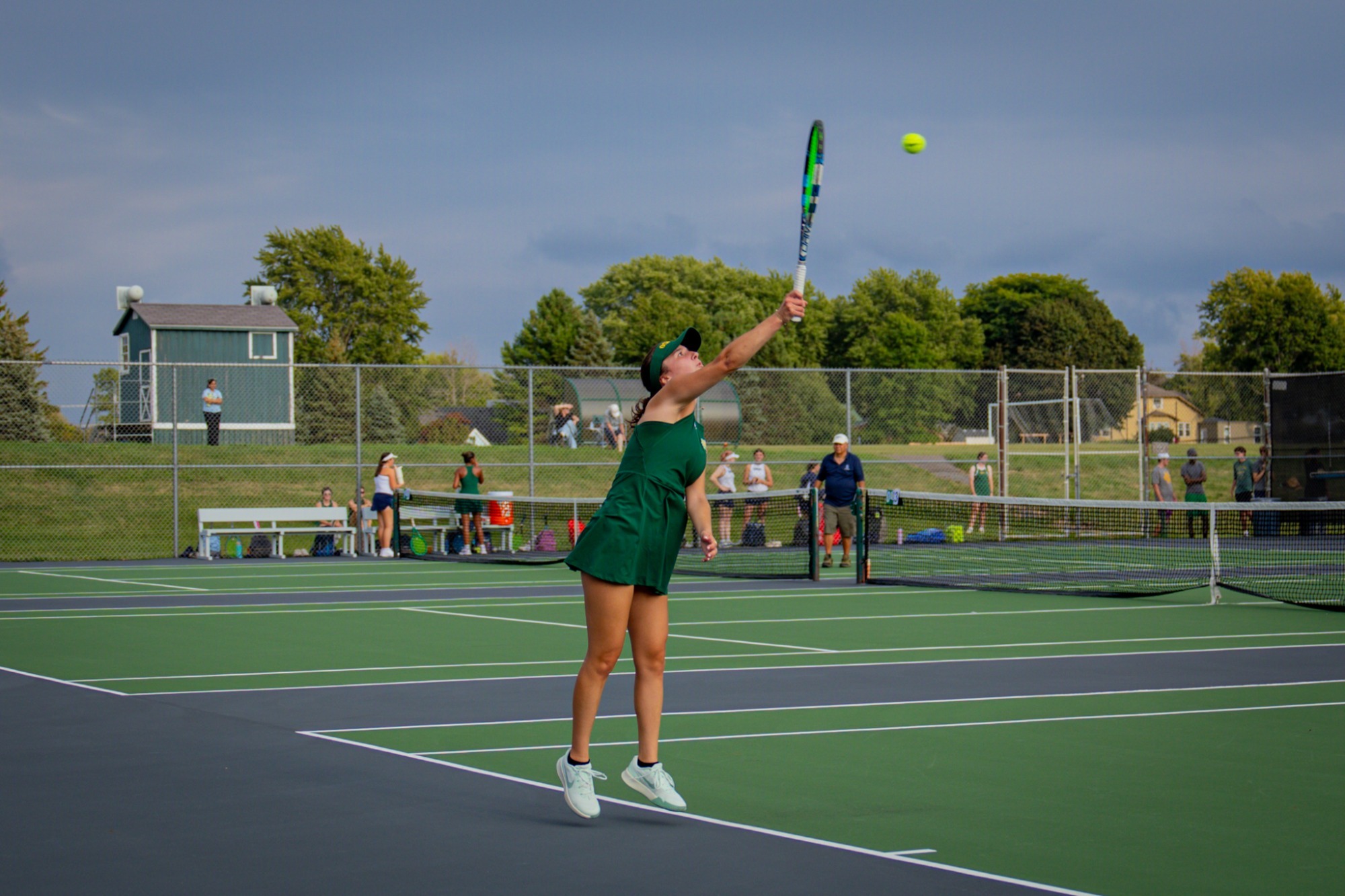 Womens tennis serving