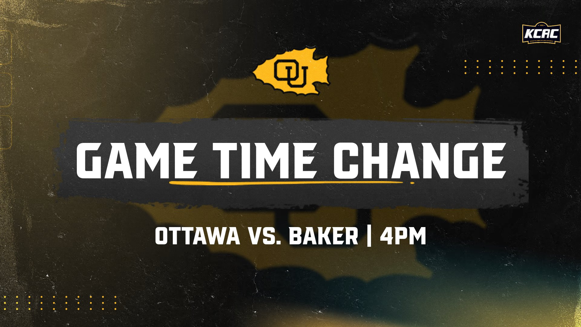 Game Time Change for Women's Basketball Versus Baker Ottawa University