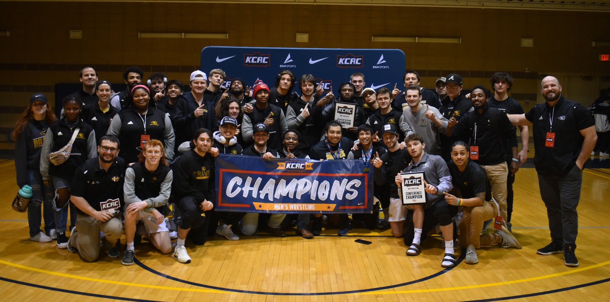 Men's Wrestling Wins ThirdStraight KCAC Tournament Championship