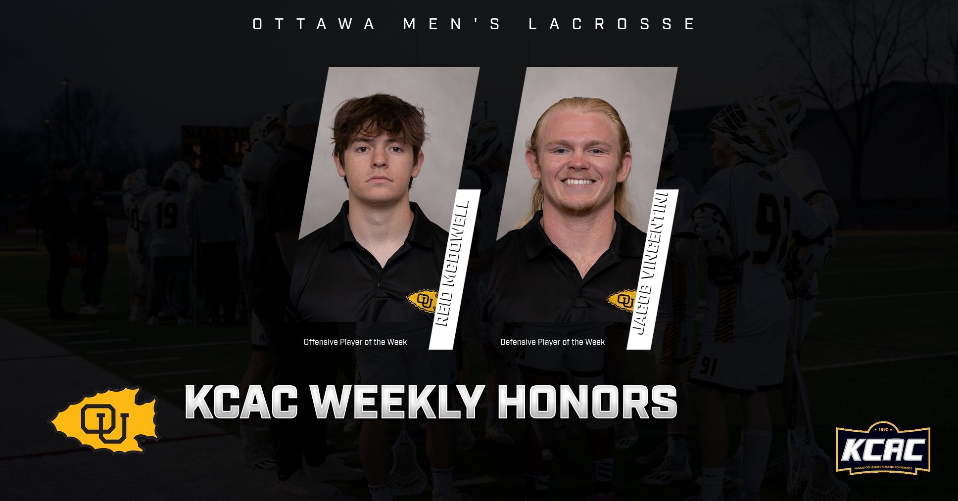 Men's Lacrosse Sweeps KCAC Weekly Honors Ottawa University