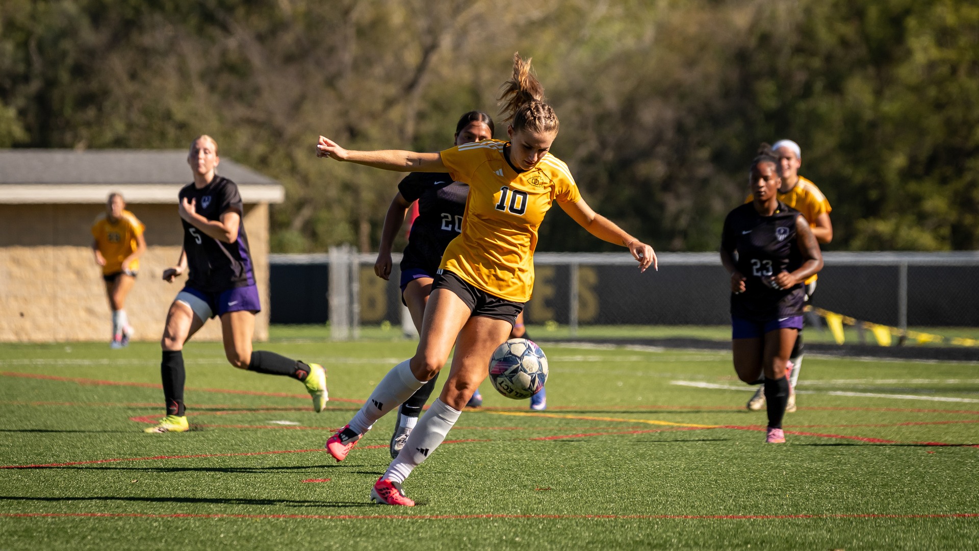 Charlotte Gatehouse turns toward goal during Ottawa's 2-0 win over Southwestern College