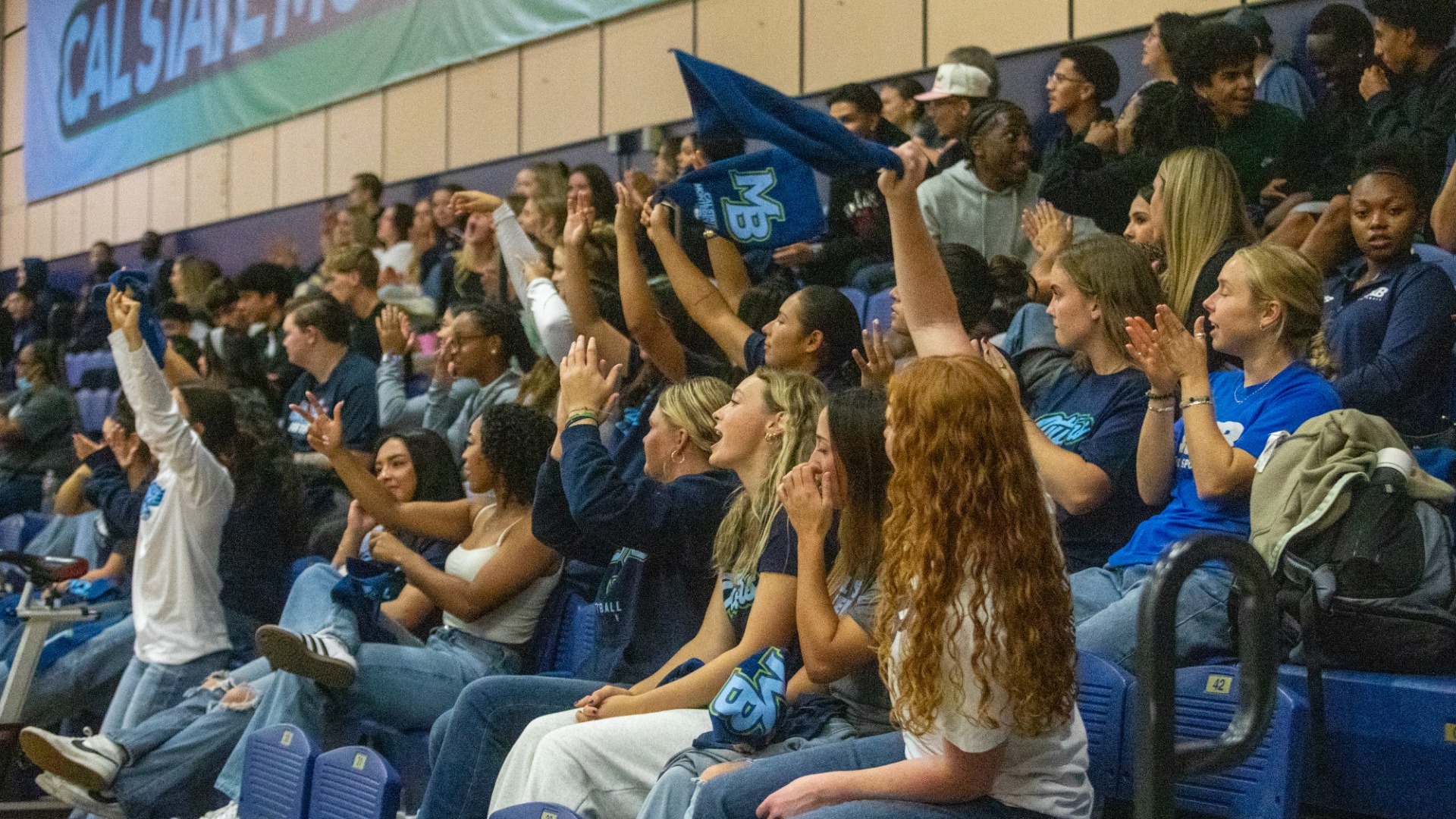 Photo of students cheering at the Kelp Bed.