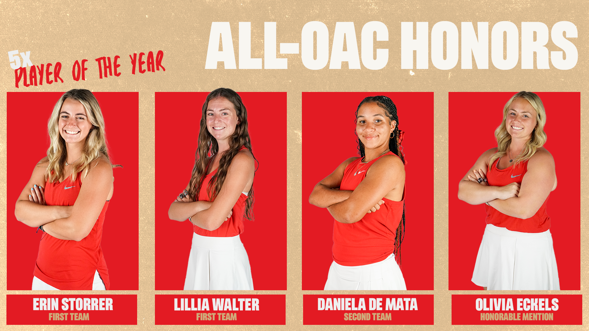 All-OAC Honors Women's Tennis 