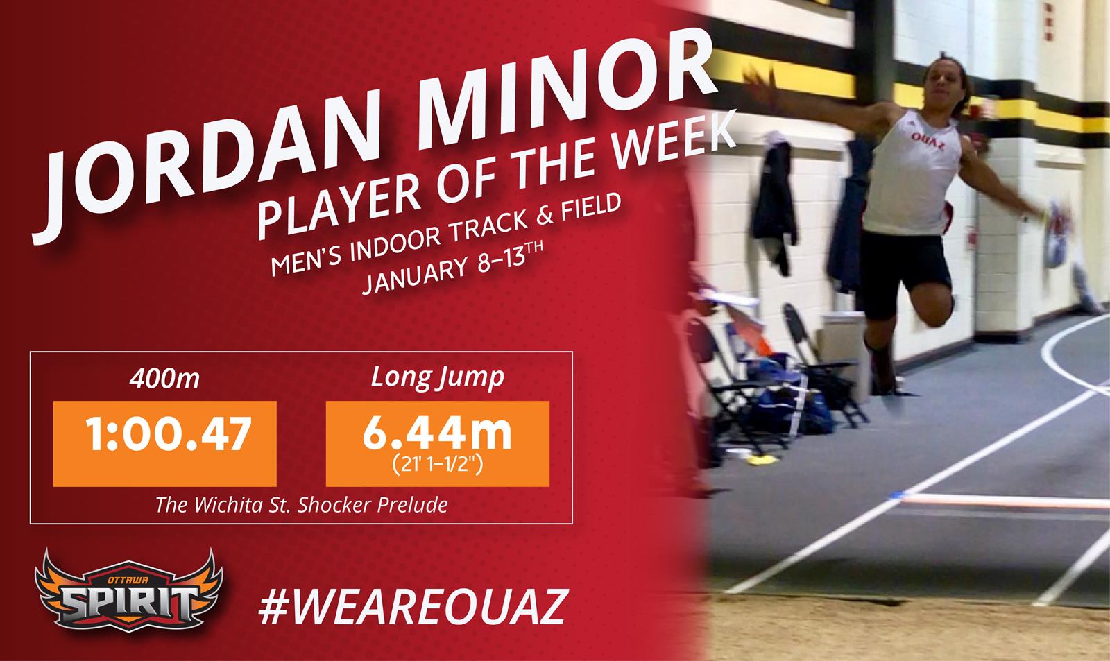 Jordan Minor named NCCAA Indoor Track & Field POW