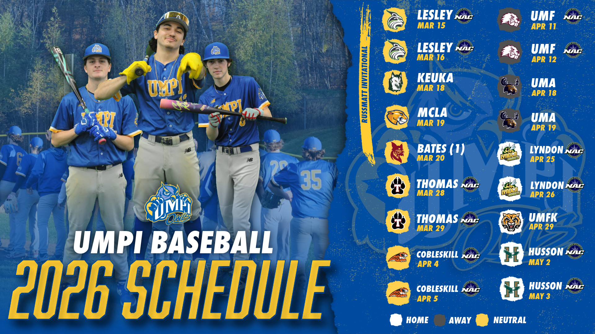 Baseball Schedule 2026