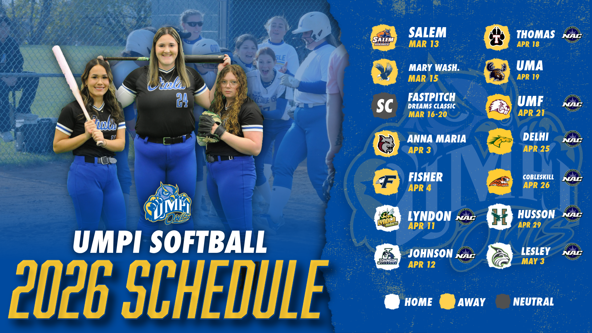 2026 Softball Schedule