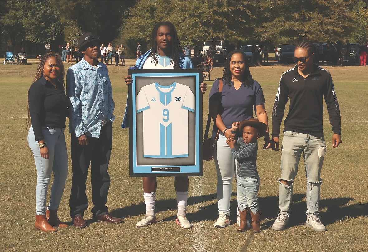 Jordan Ware and family on Senior Day
