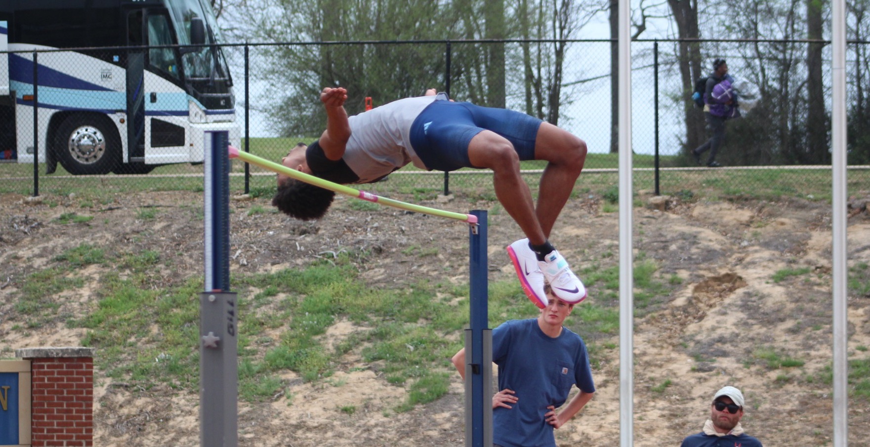 Malachi Morgan in the high jump