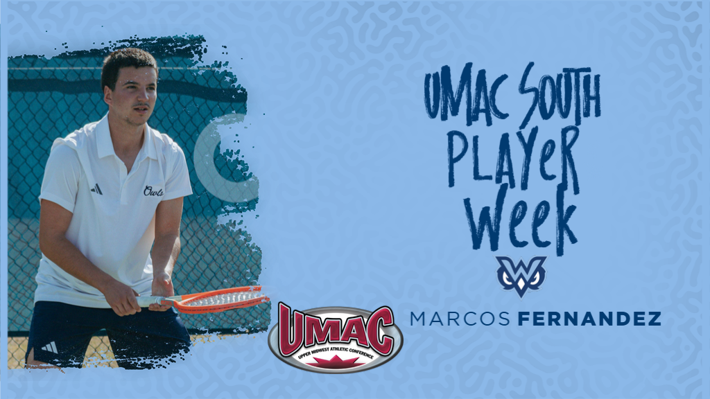 Marcos Fernandez is the UMAC South men's tennis Player of the Week