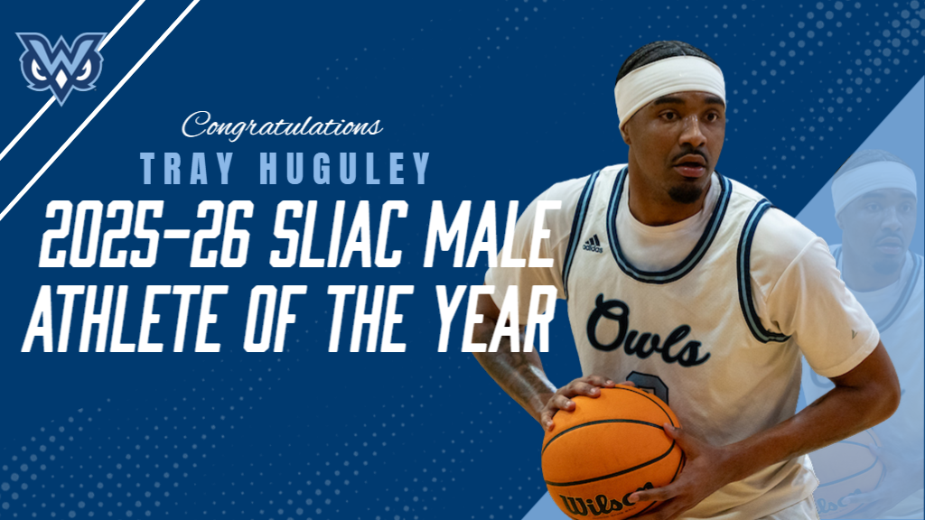 Action image of Tray Huguey of men's basketball
