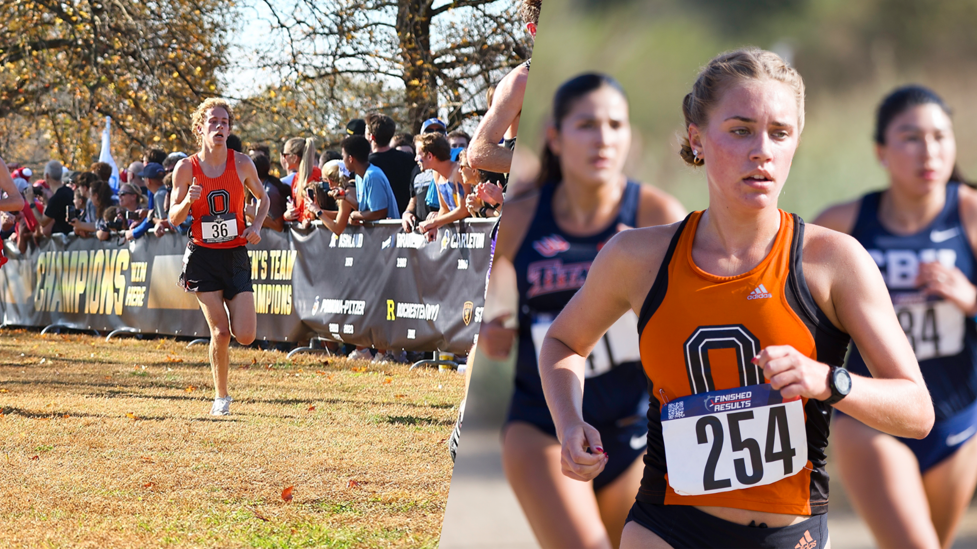 Jack Elfenbaum left and Jenna Lenay right race at the national championships