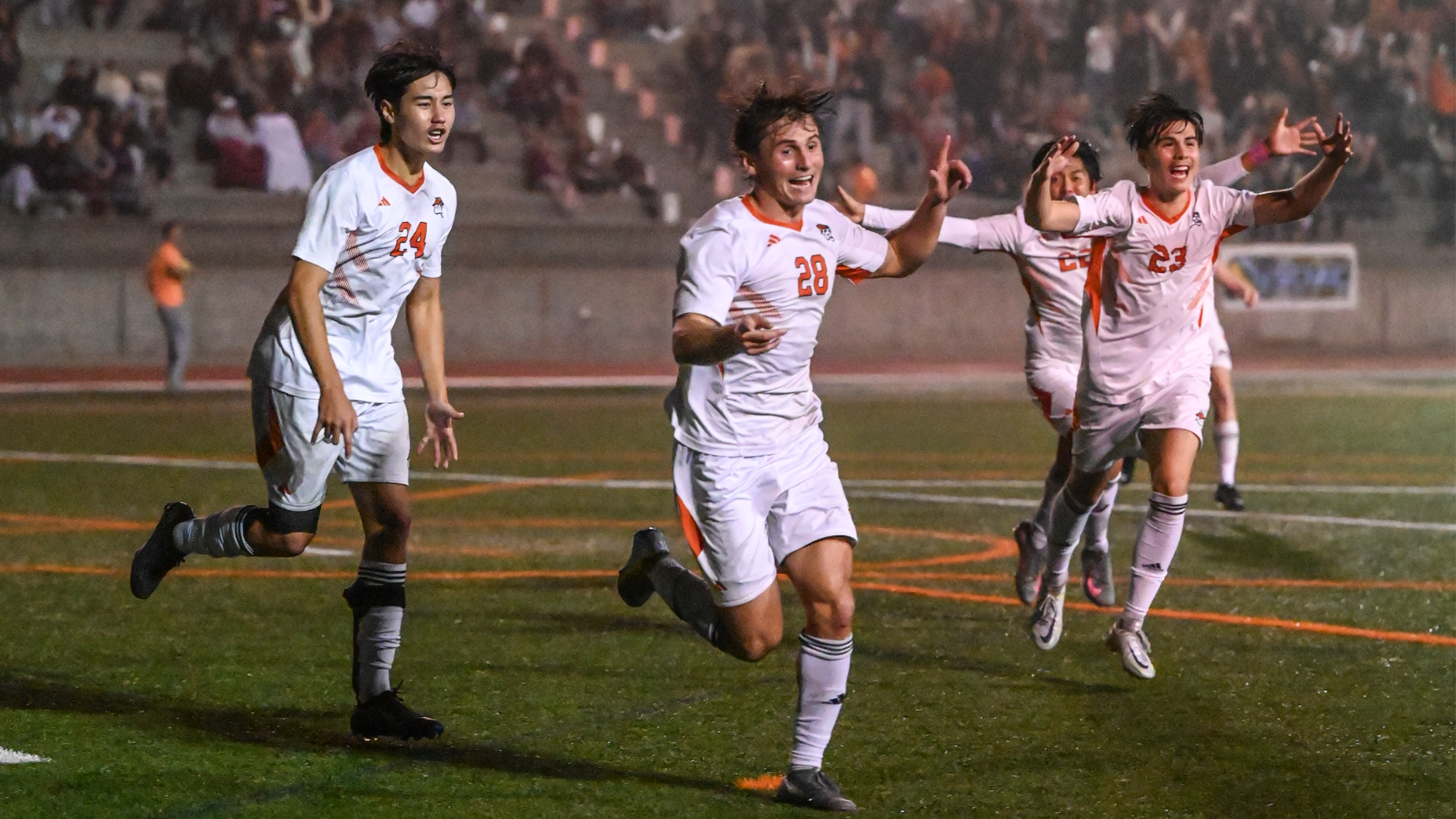 Charlie Miller celebrates goal