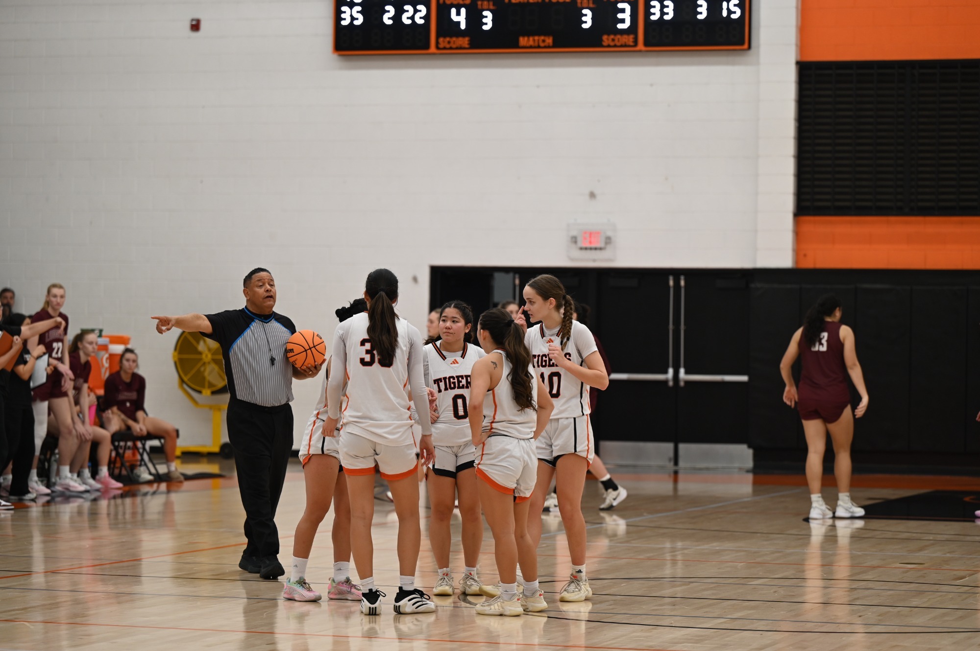 Women's basketball huddle