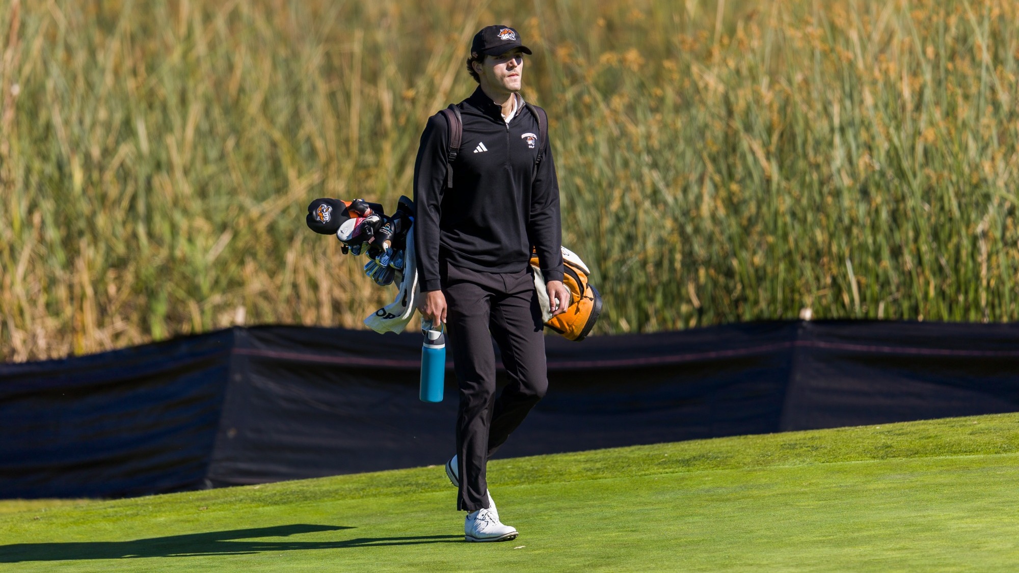 Owen Wolak walks the course at Olivas Links