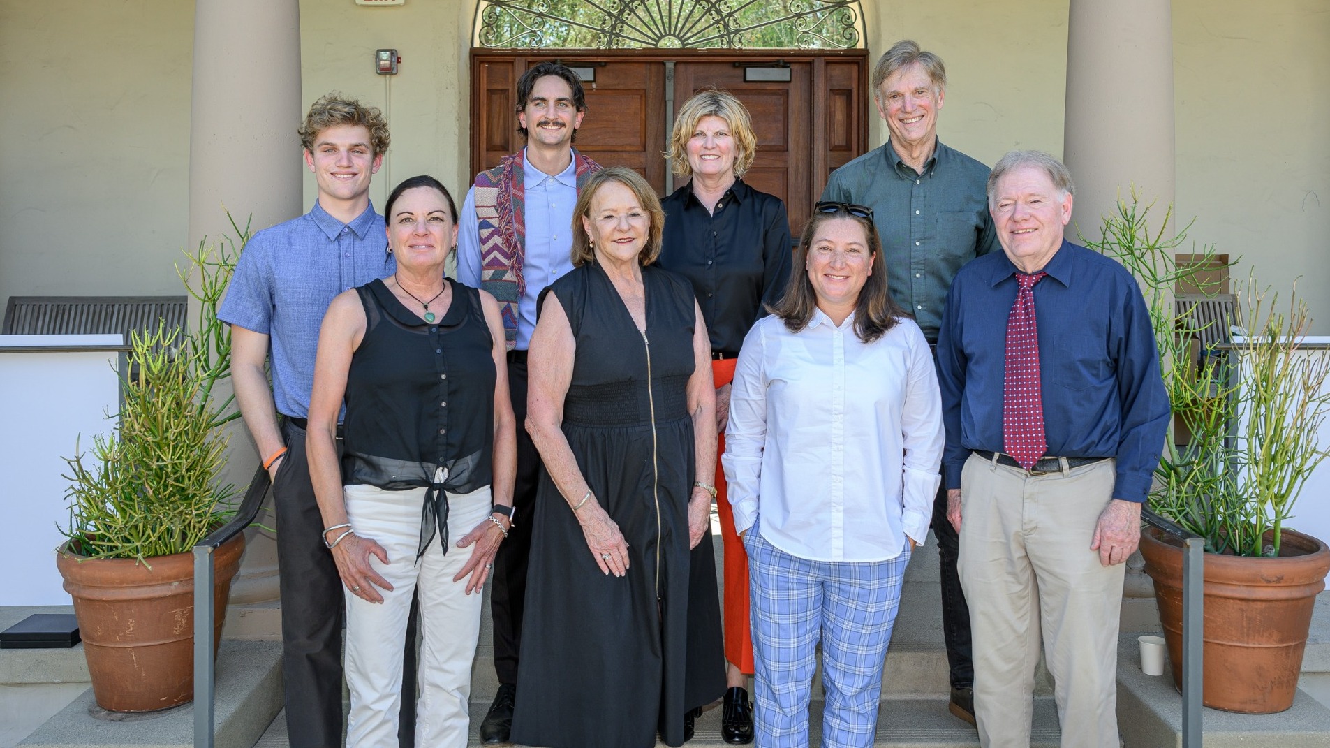 Hall of Famers line up (Top L/R, James Buellesbach, Steven Van Deventer, Shanda Ness, Doug McAdam) (Bottom L/R, Michele Trimble de Boucoud, Lynn Mehl, Tom Colley, Anna Celaya)