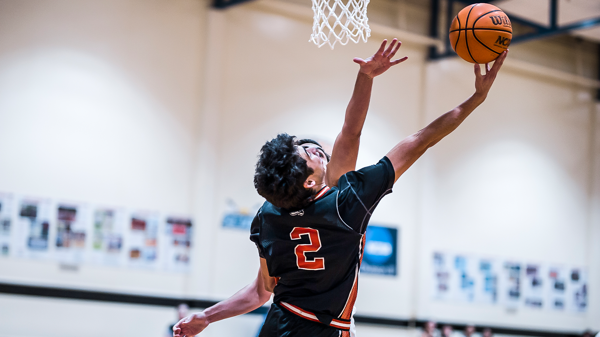Alex McCleery Brown grabs a rebound