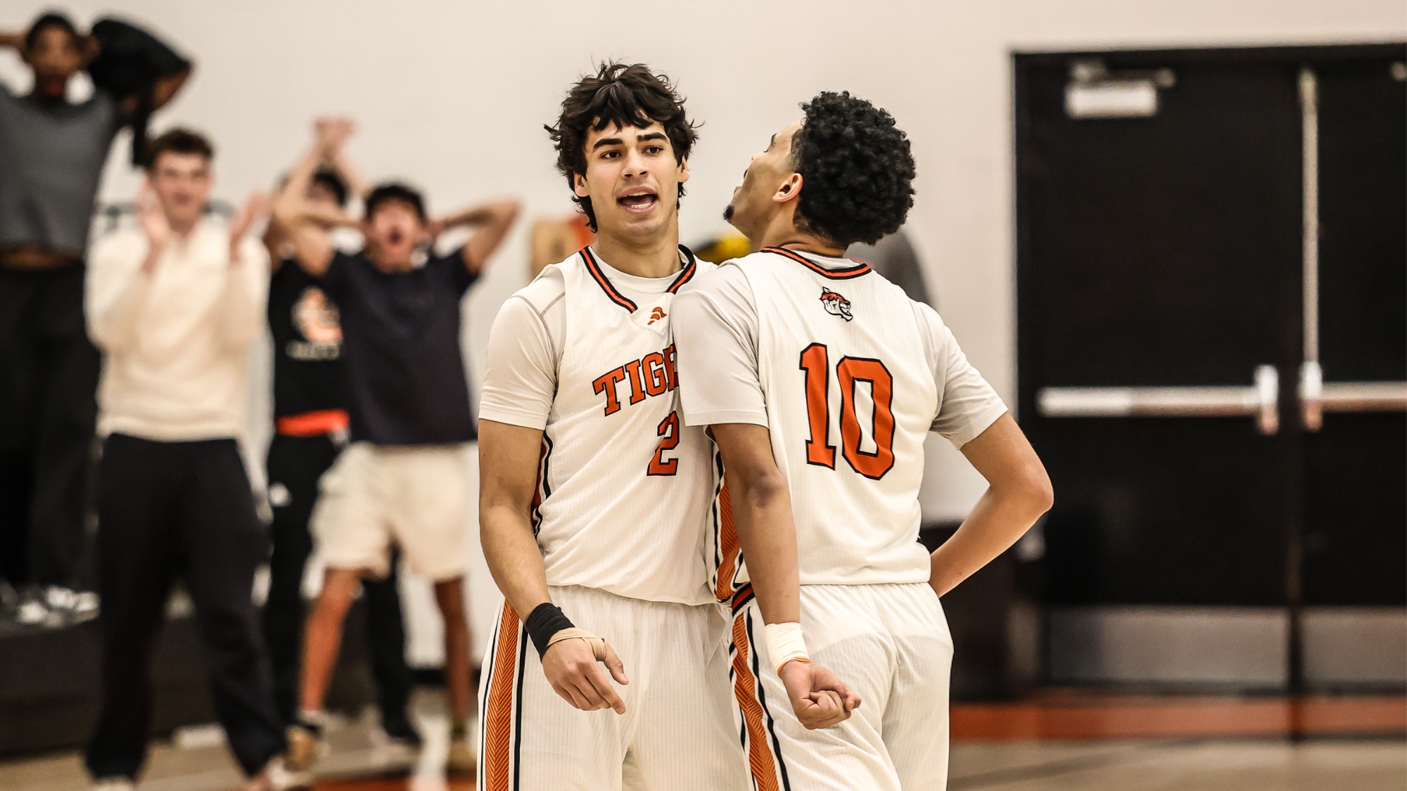 Alex McCleery Brown and Nasir Luna celebrate beating Redlands