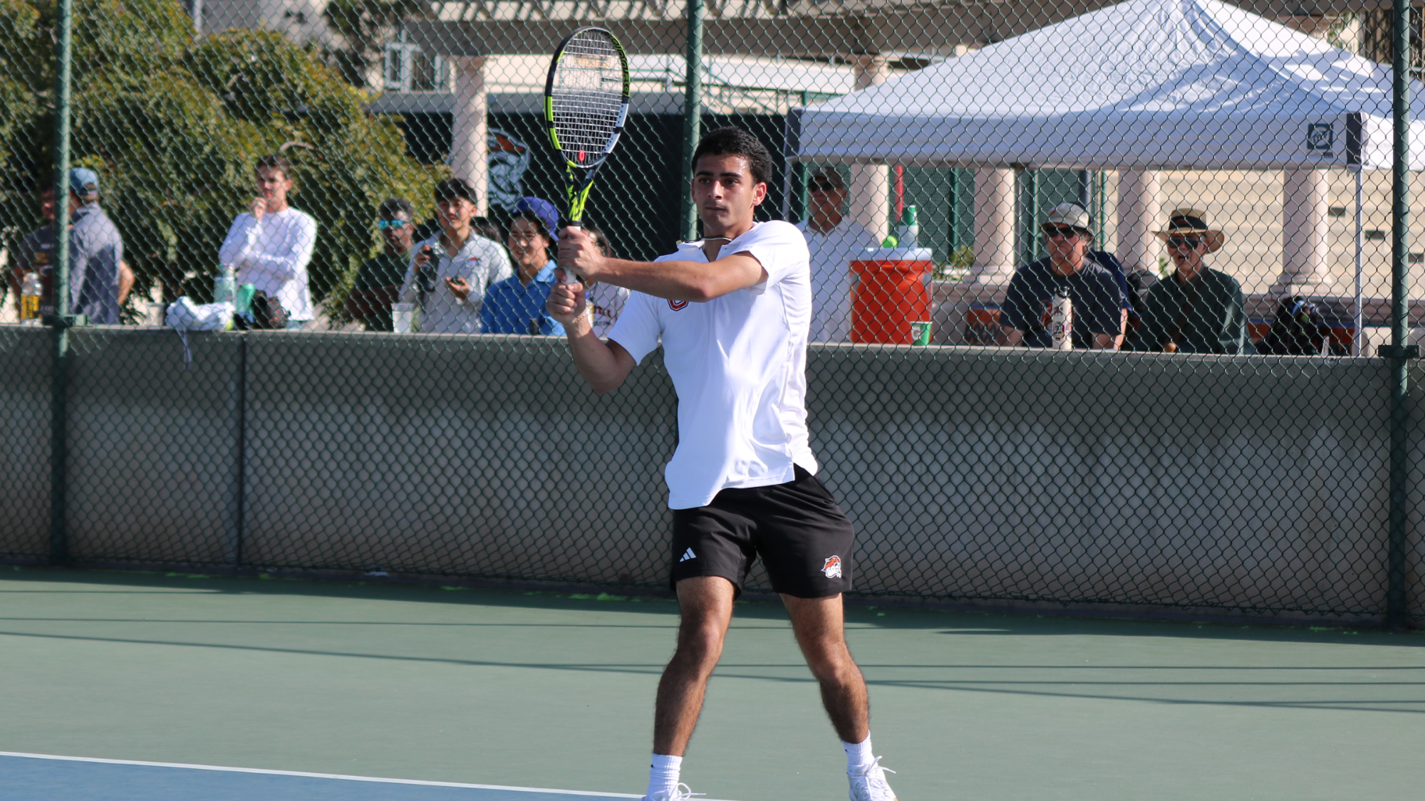 Nabih Farhat hits the ball