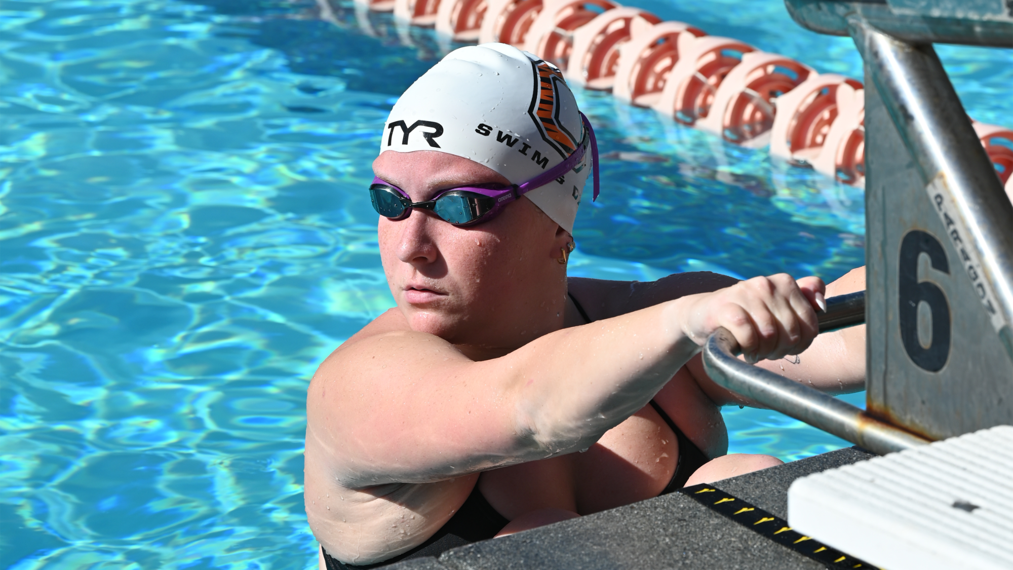 Ella Reedy ready to do a backstroke