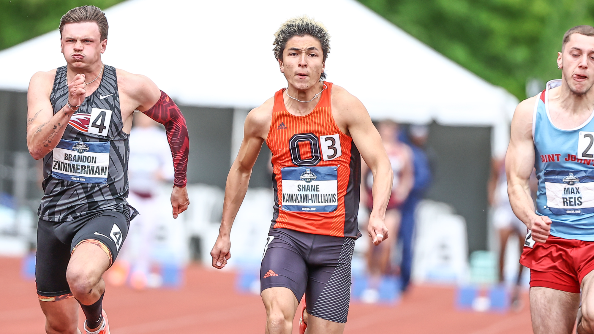 Shane Kawakami-Williams runs in the 100