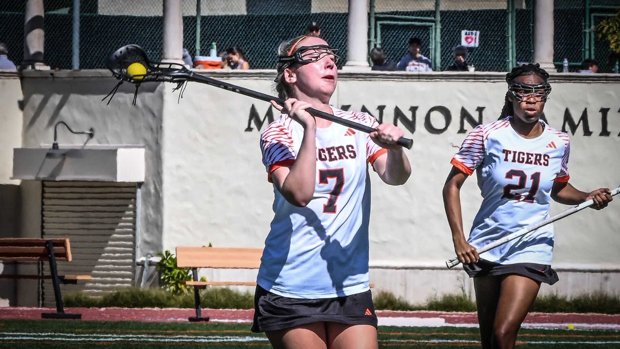 Olivia Battles looks to pass the ball