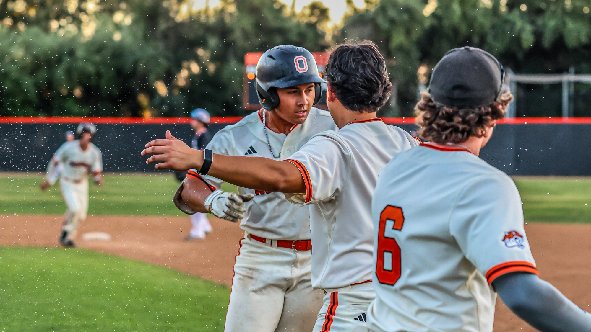 Jackson Short celebrates his walk-off single