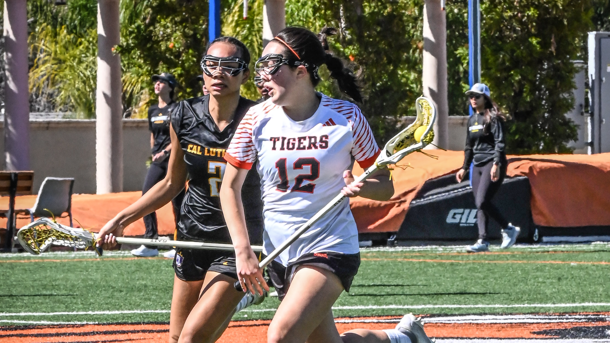 Evie Kim sprints down the field