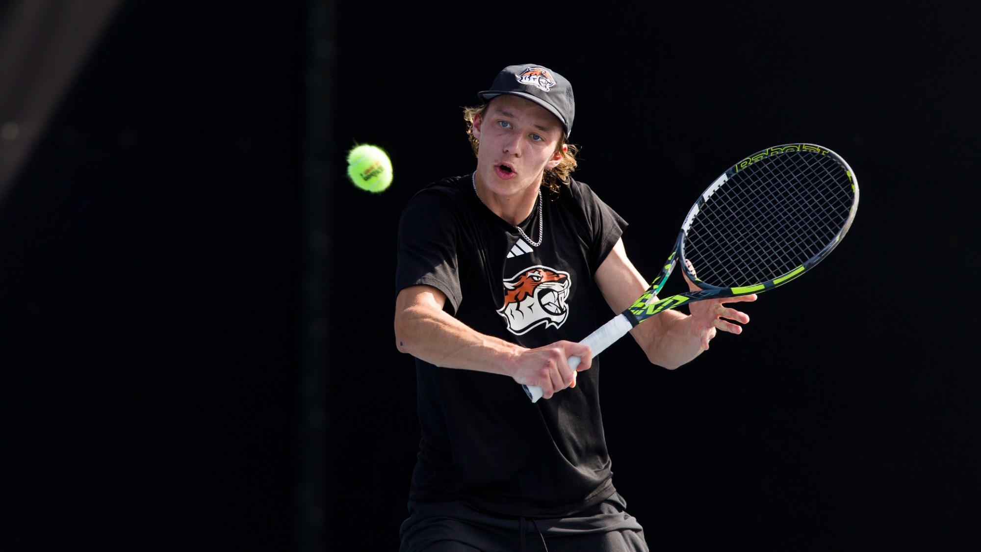 Tate Ransom hits a backhand