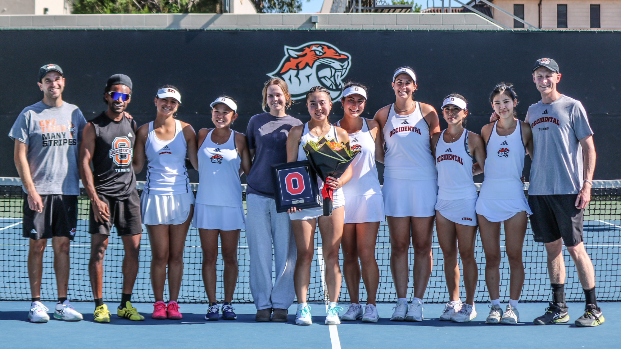 Nicole Anderson in the middle with the team