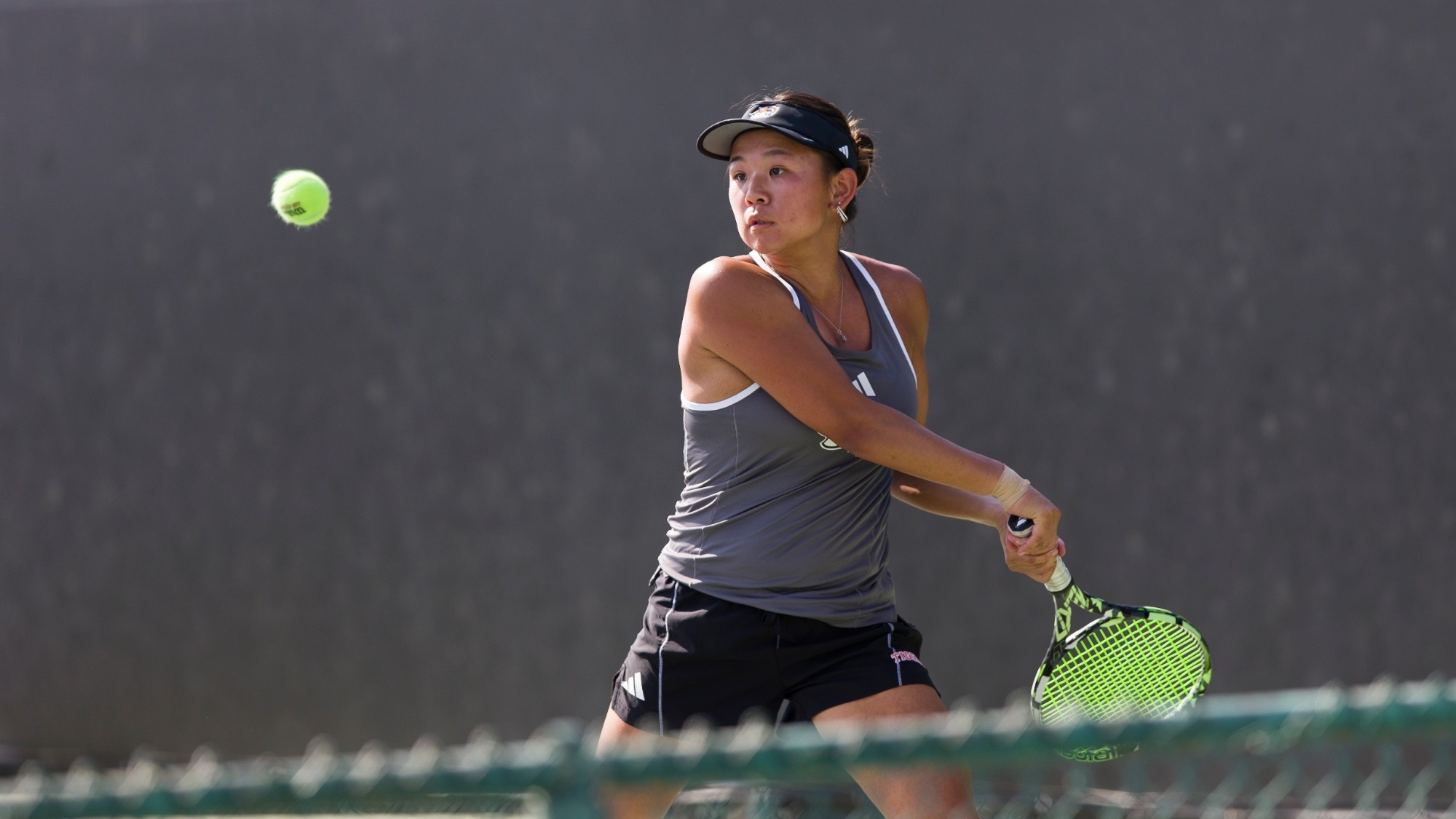 Macy McClellan hits a backhand