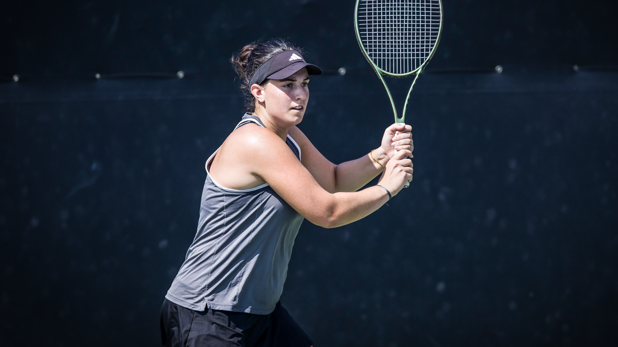 Greta Nagy readies to hit a backhand