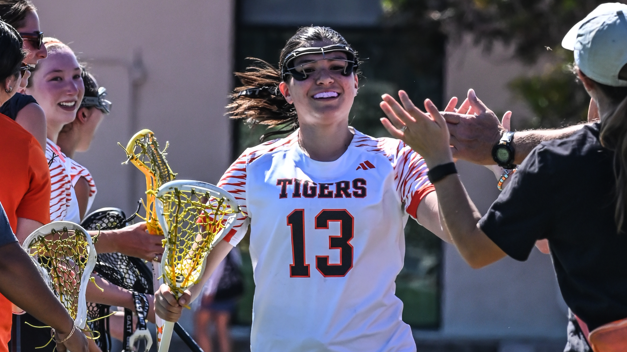 Kara Ovenell walking thru the starter line