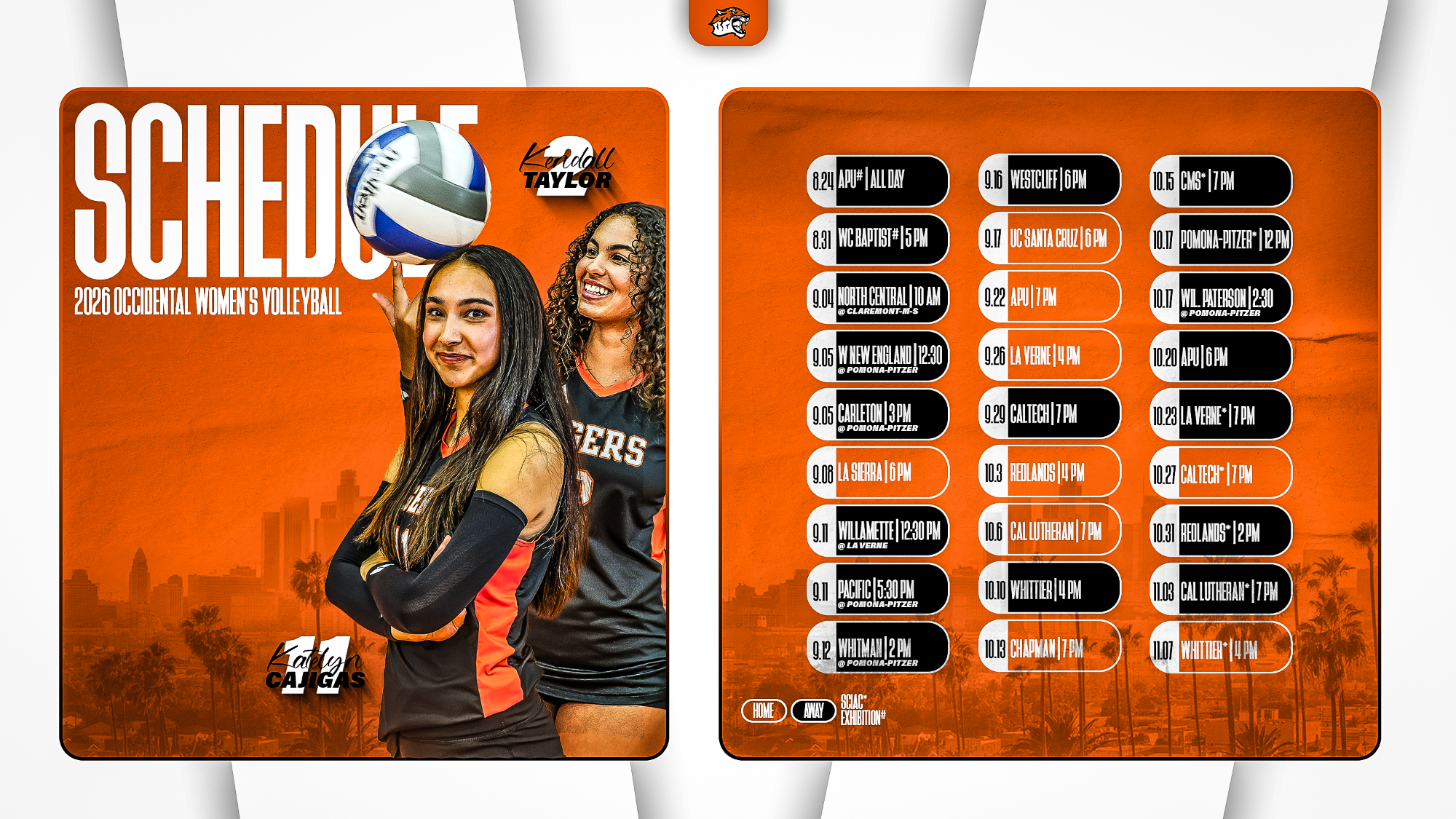 Occidental Women's Volleyball Schedule