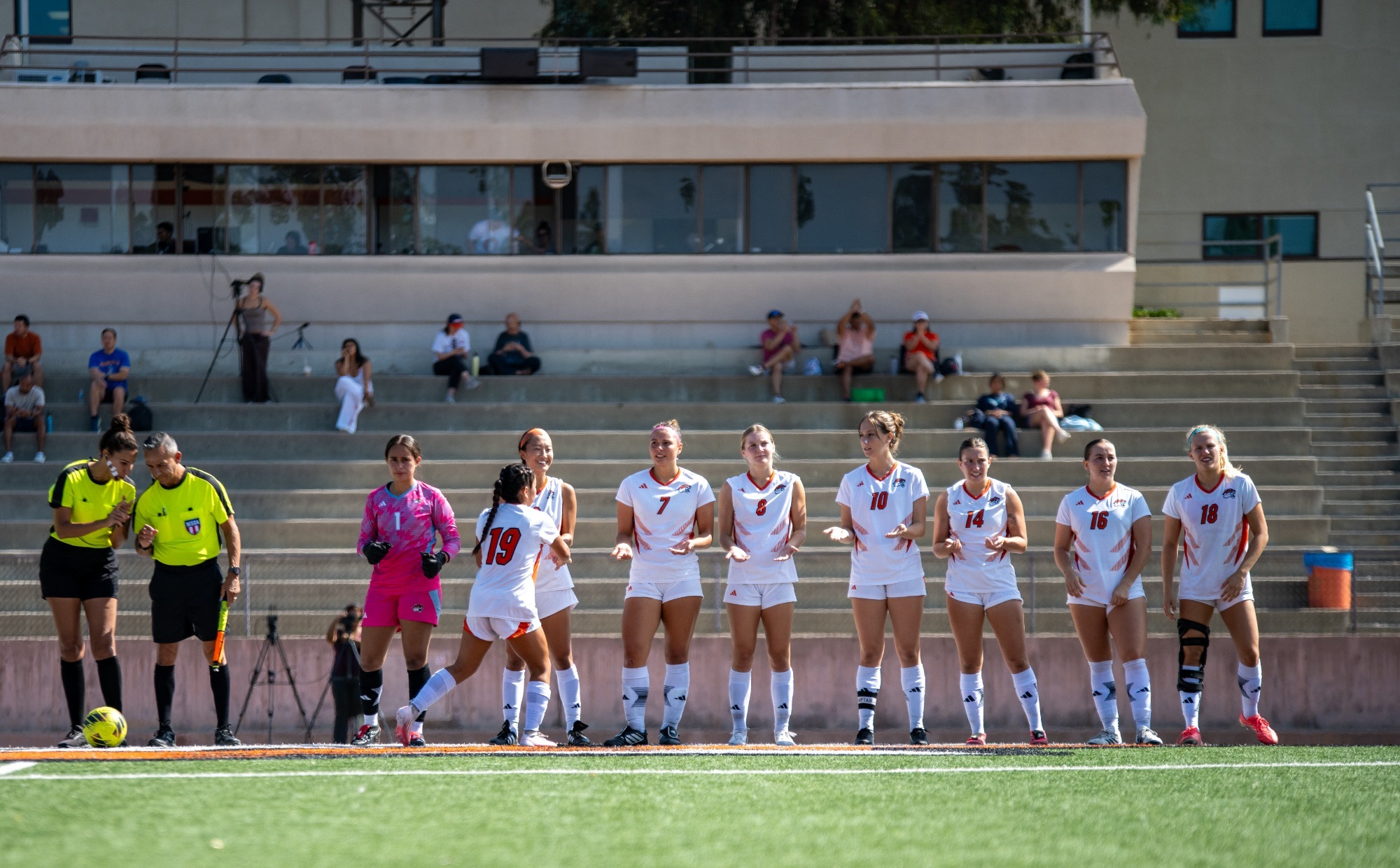 Tigers line up for pre-game introductions