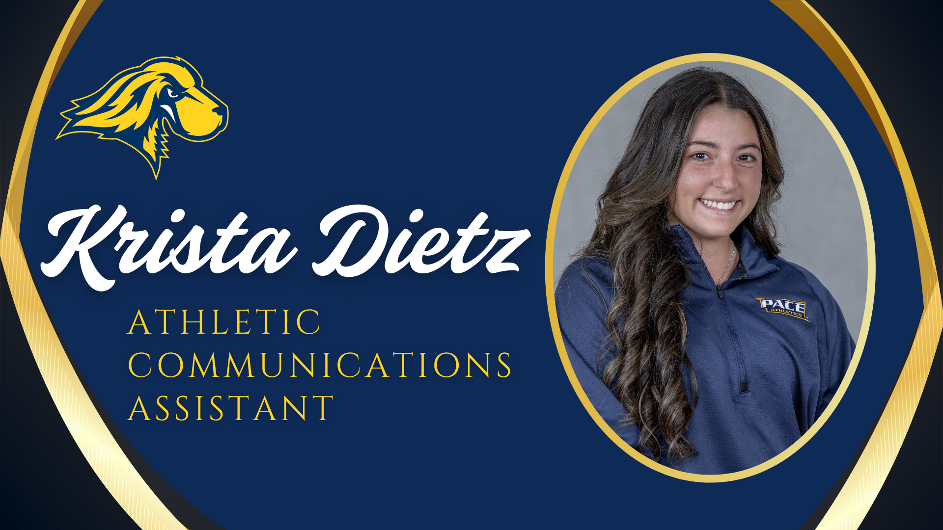 Krista Dietz Athletic Communications Assistant New Hire Graphic