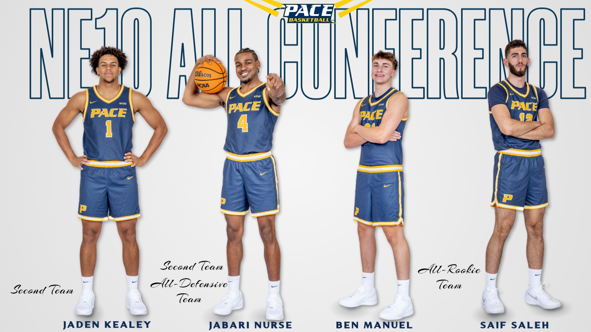 NE10 2025-26 MBB All-Conference Graphic