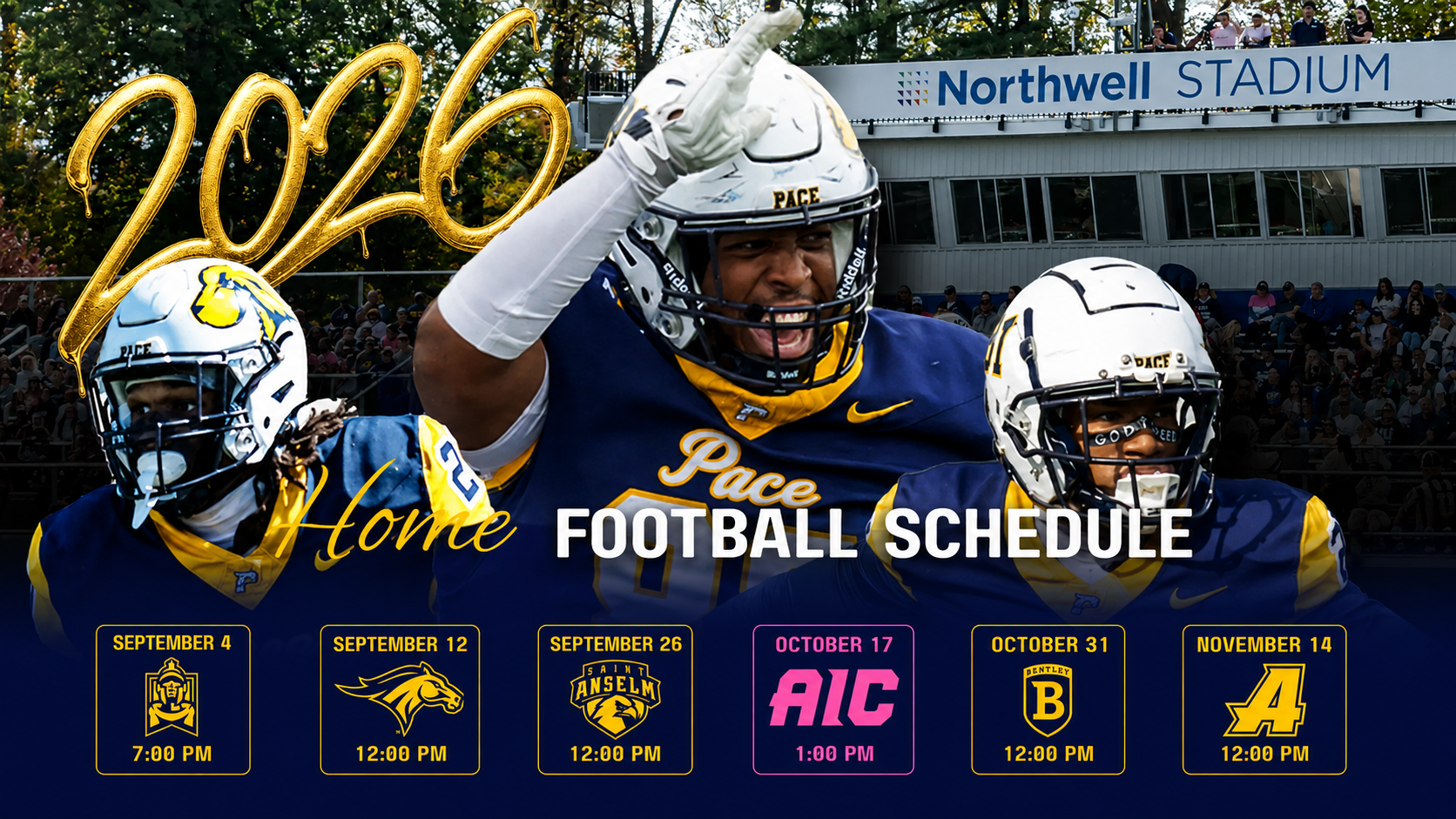 2026 Pace Football Home Schedule Graphic