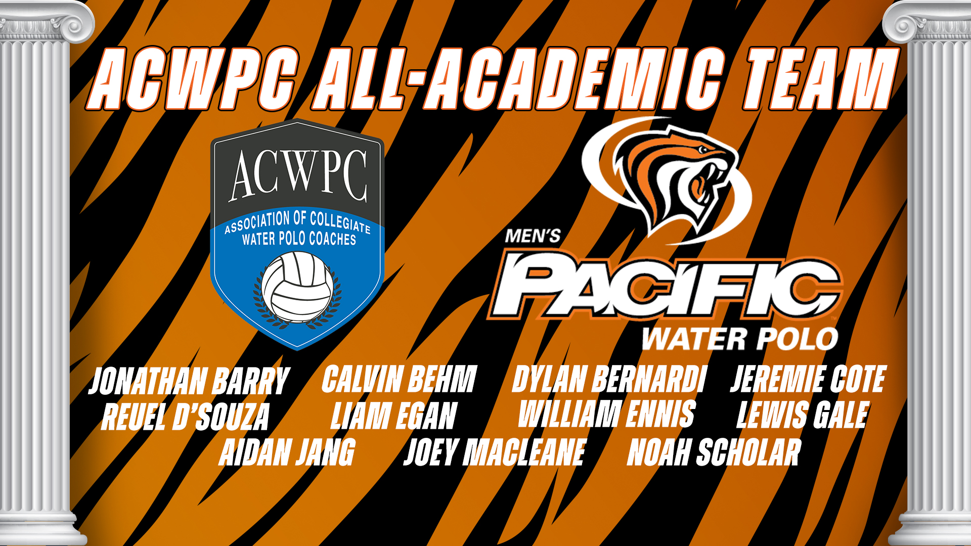 Eleven Tigers Named to ACWPC Men's Water Polo AllAcademic Team