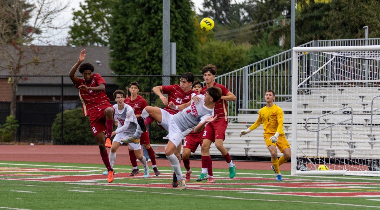 Men's soccer action
