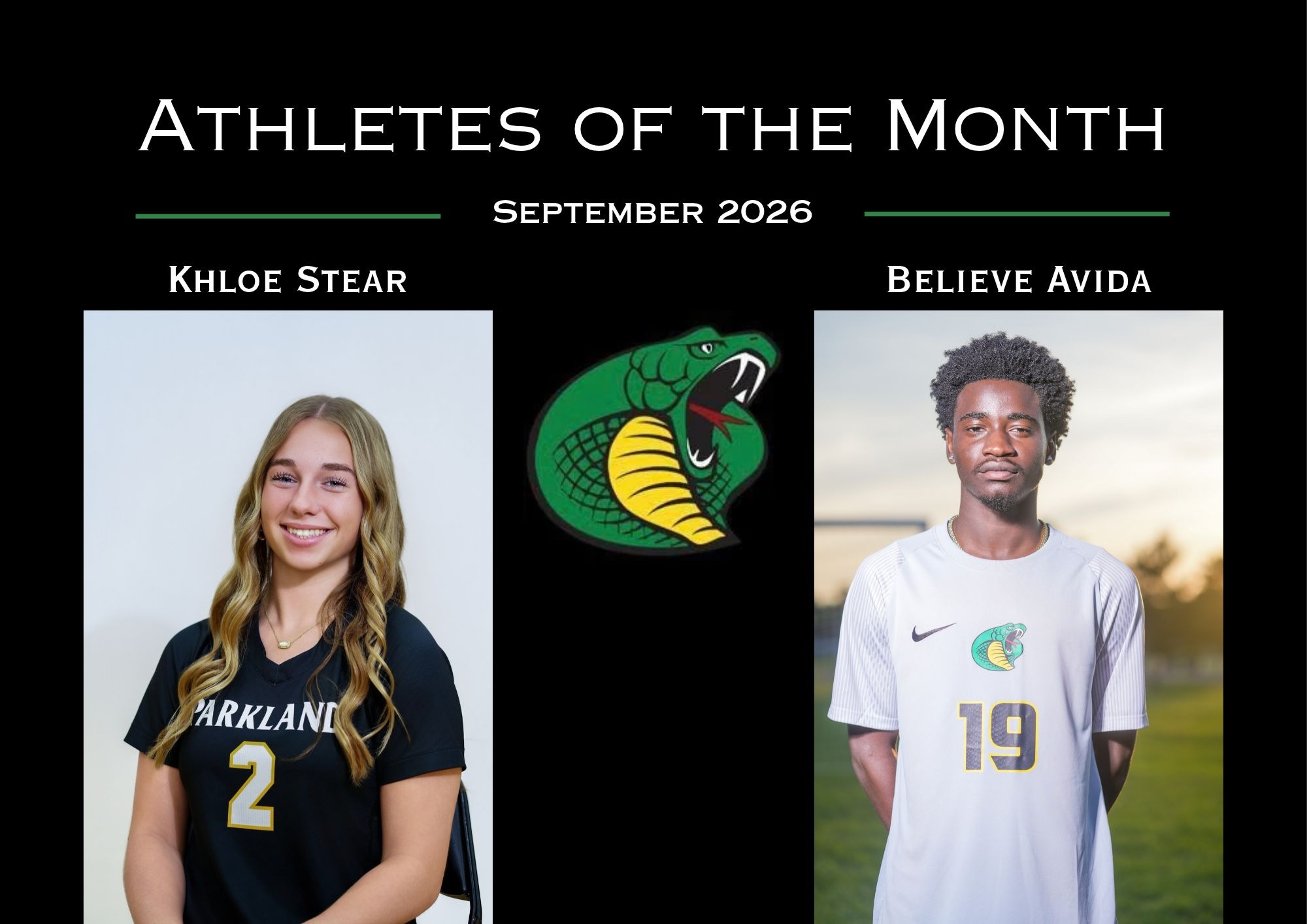 Athletes of the Month September 2026
