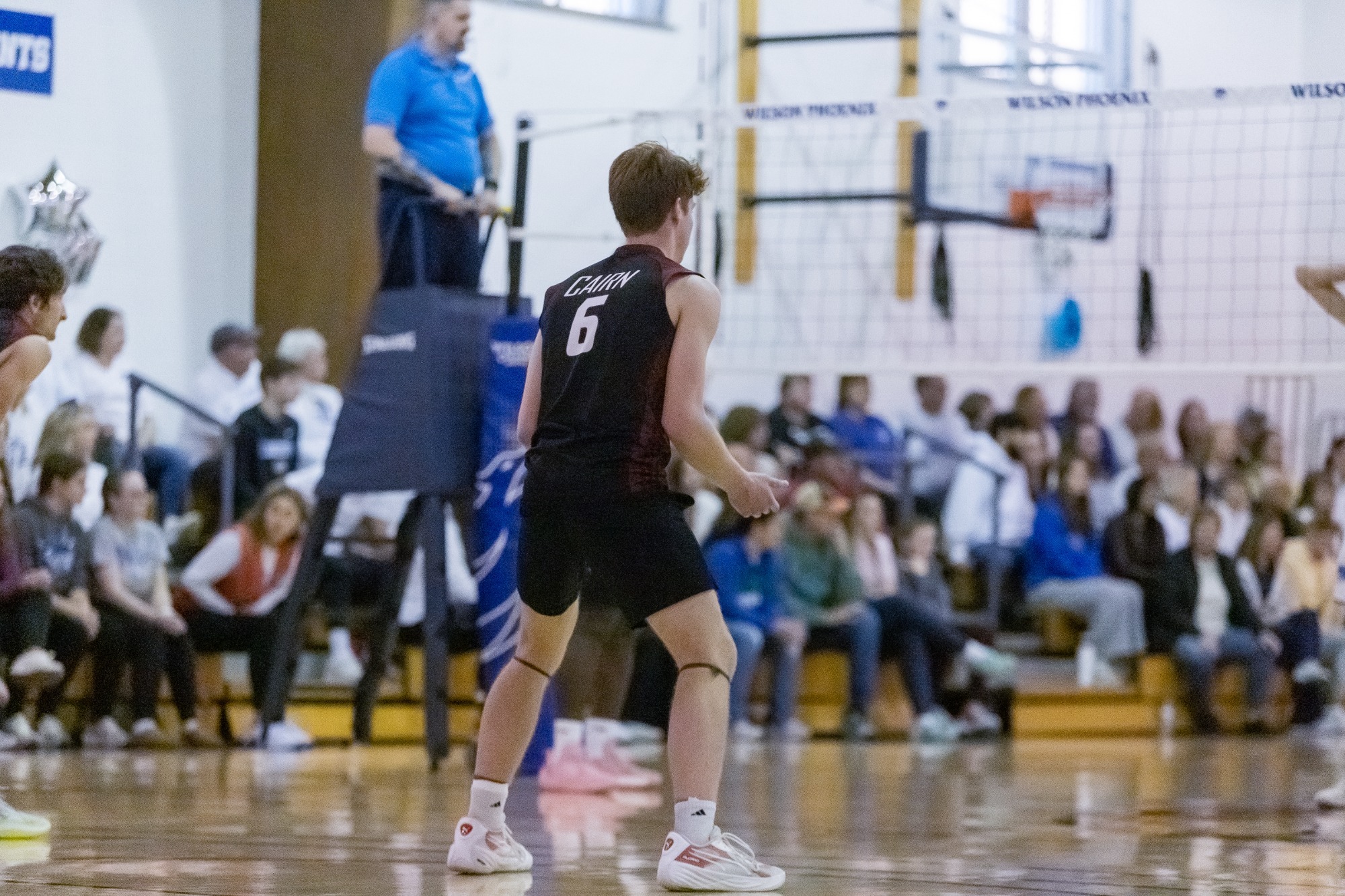 Jesse Stuart waiting to receive a serve