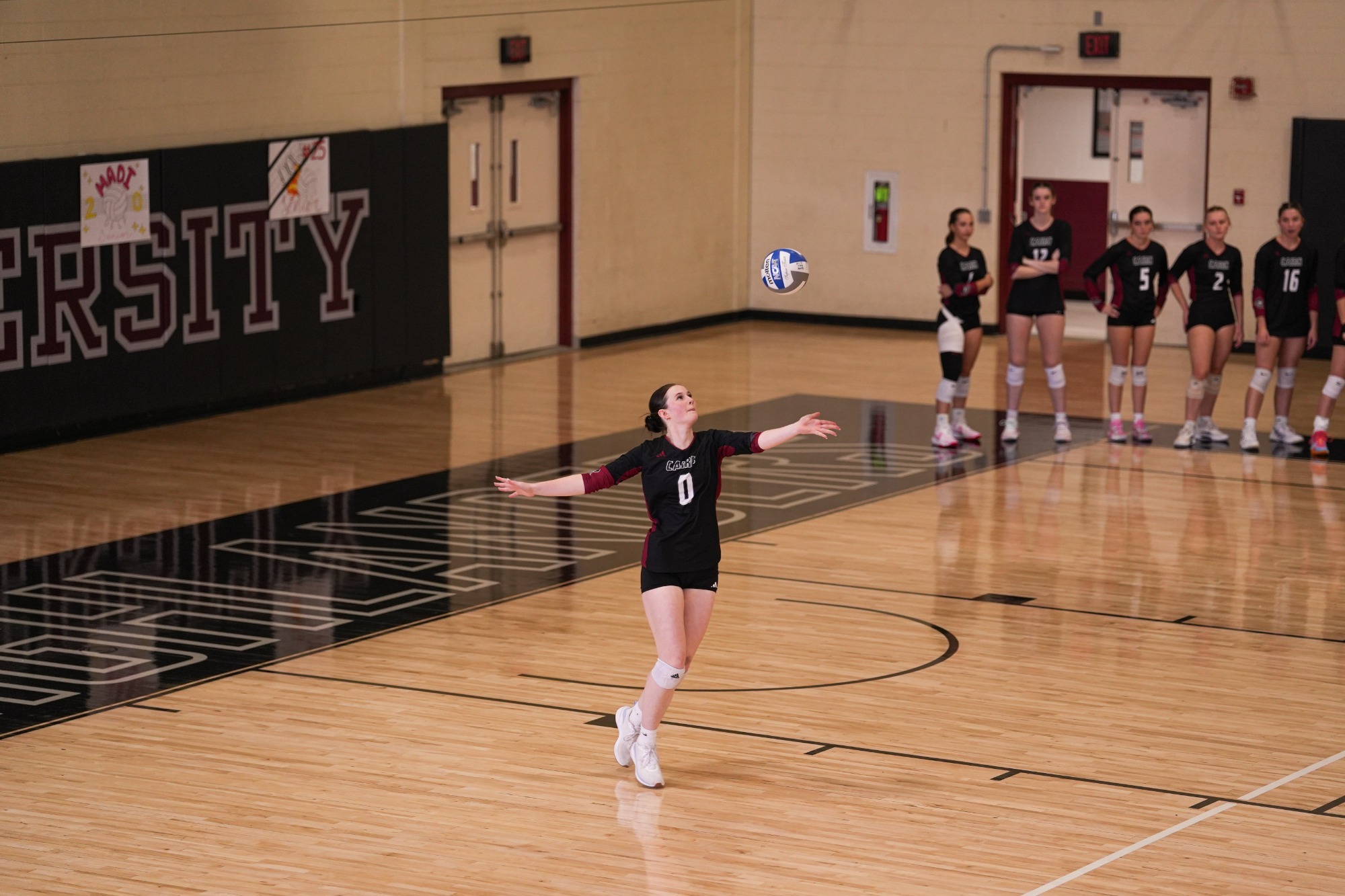 Volleyball player serves