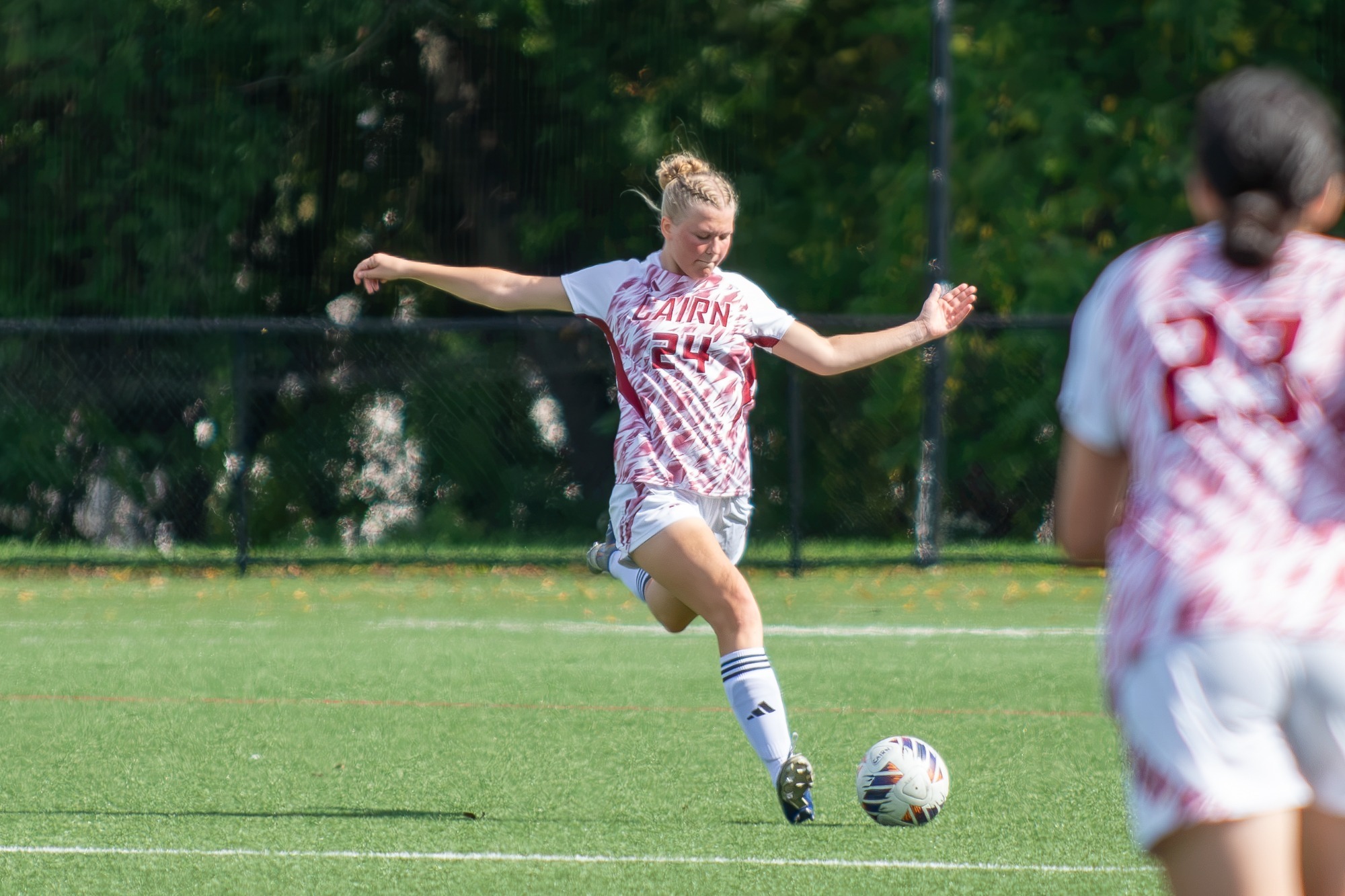 Morrill delivers a free kick