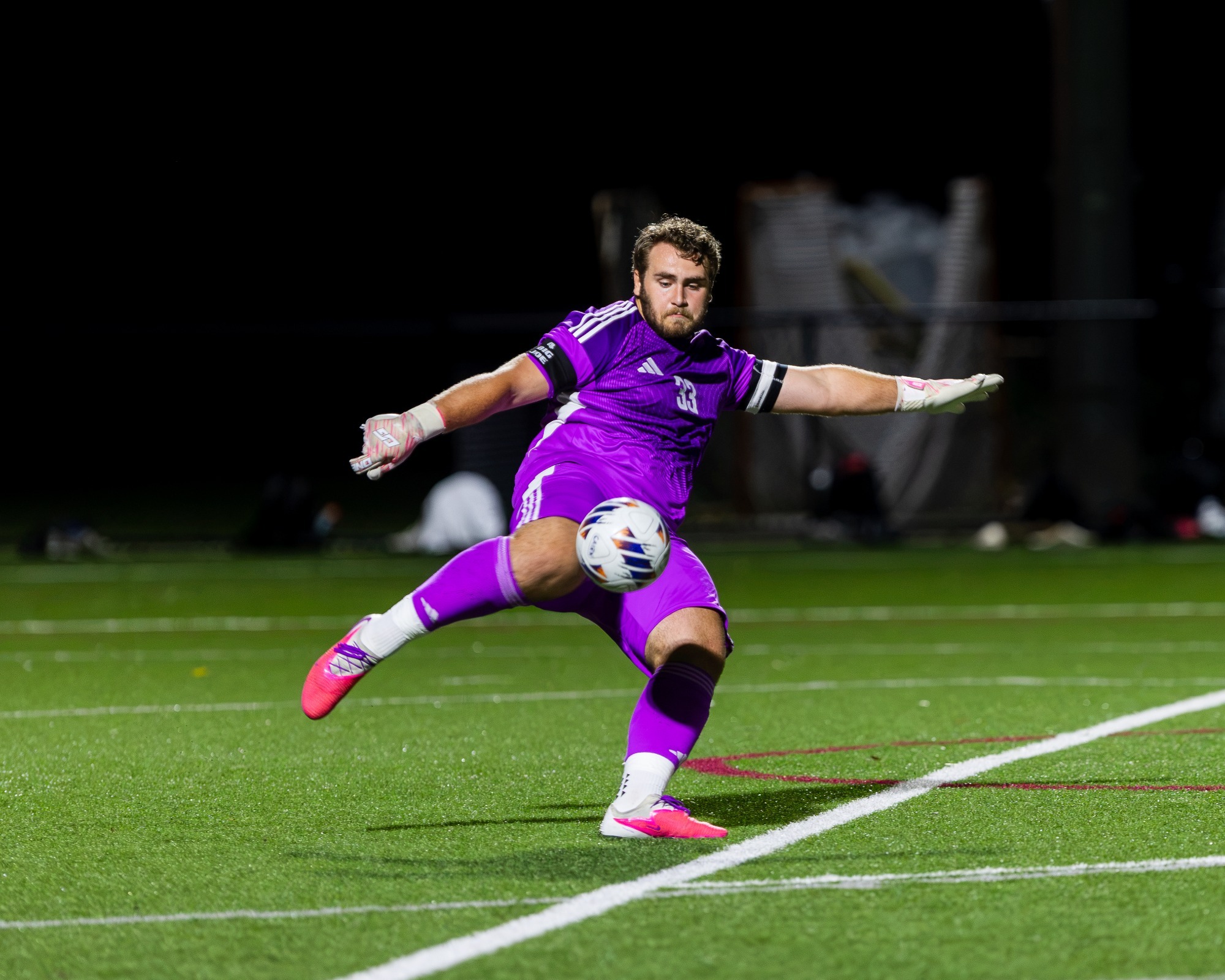 Jakeway kicks the ball away