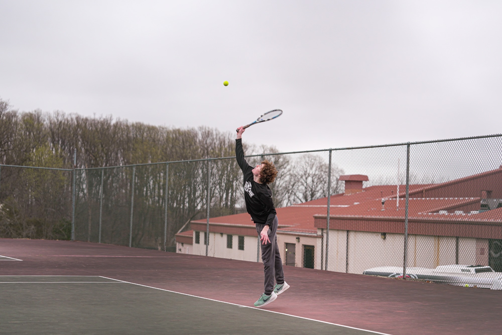 Nacy Hits Serve