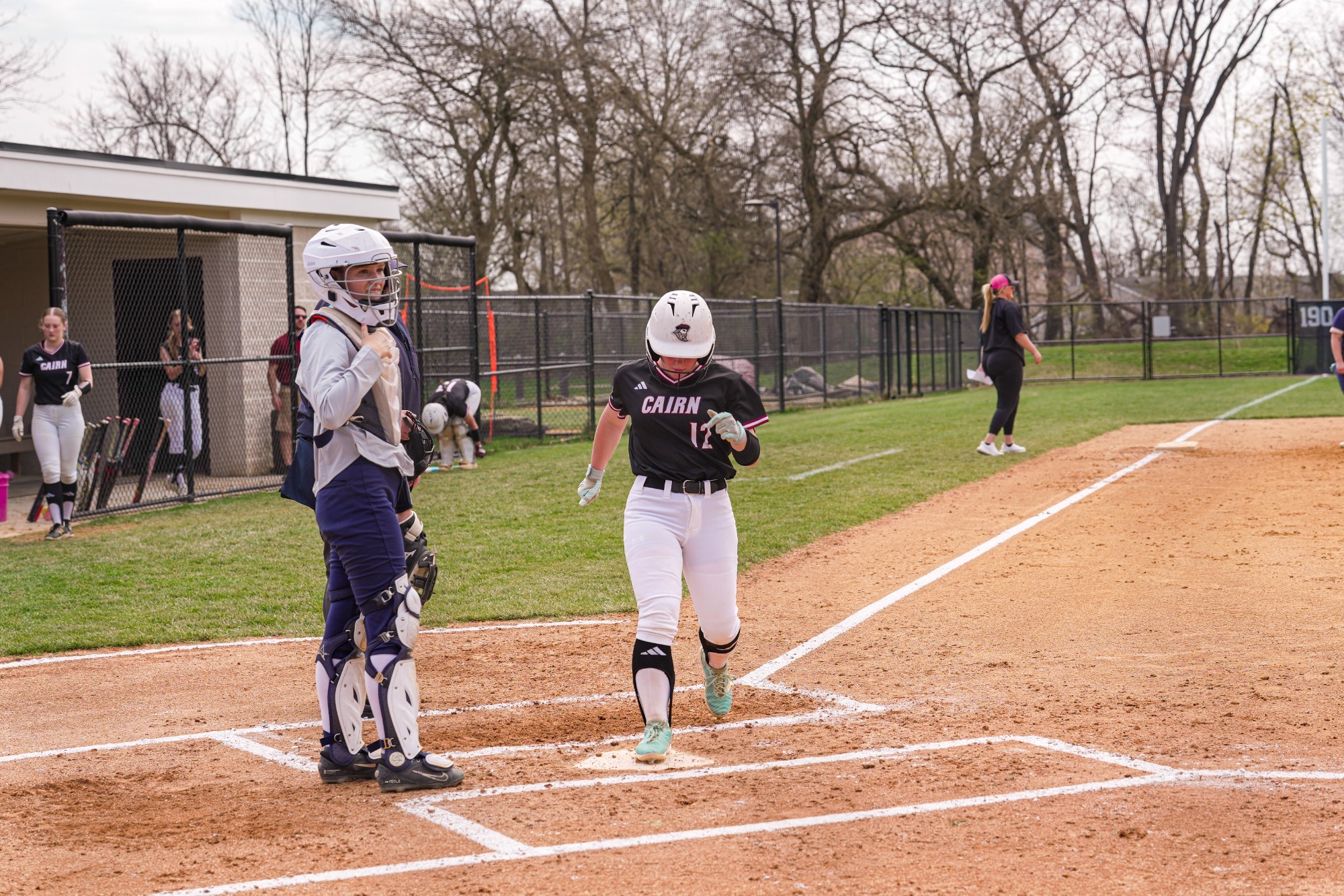 Mays touches the plate