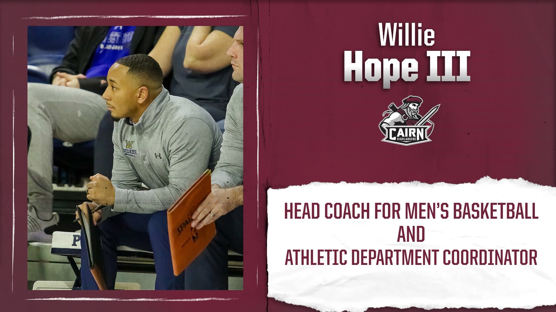Willie Hope III Joins the Staff