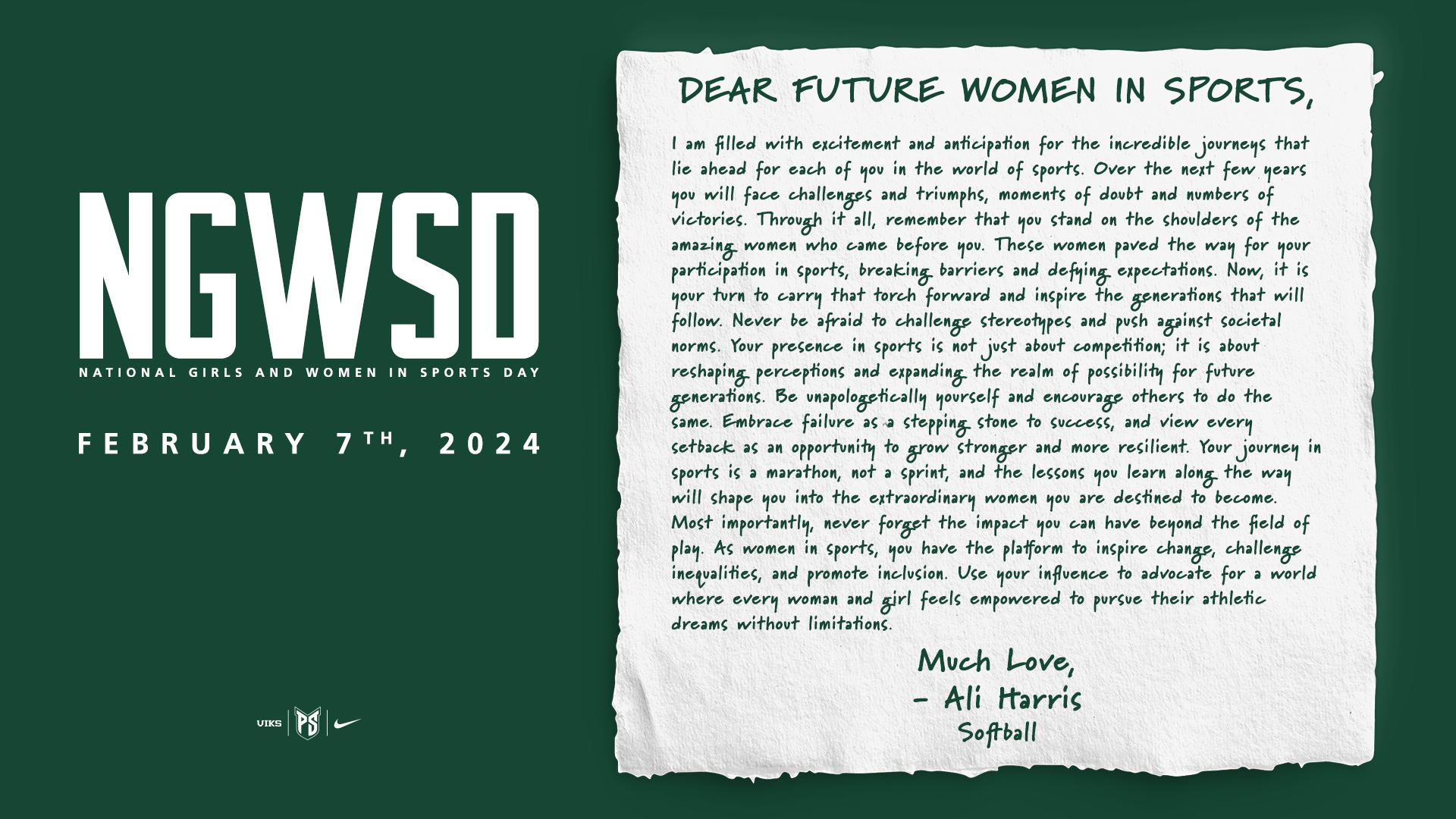 Graphic in commemoration of National Girls and Women in Sports Day