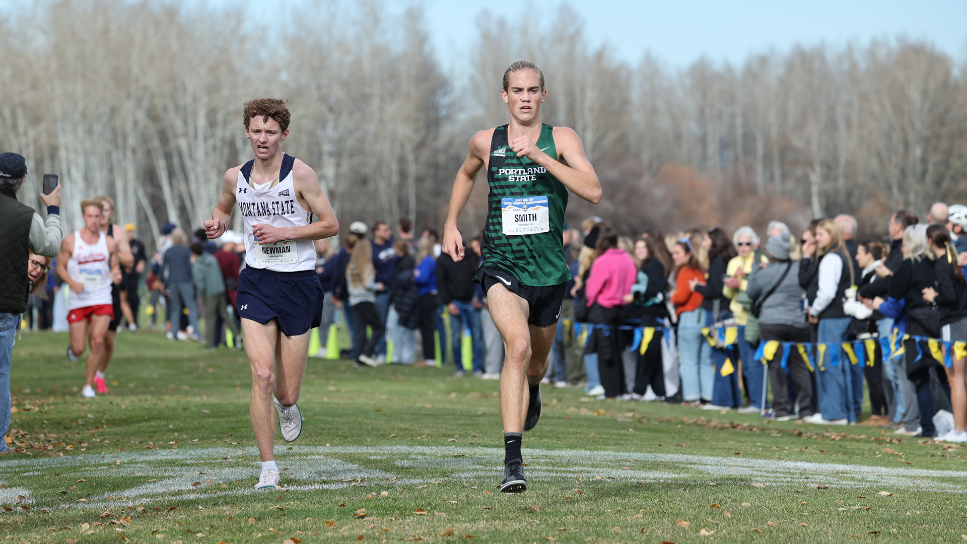 Portland State freshman Ari Smith races at the 2025 Big Sky Cross Country Championships.